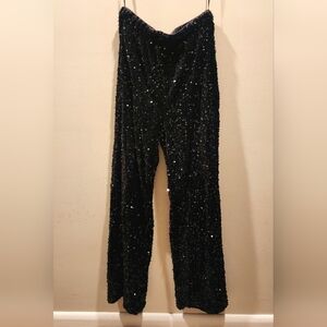Sparkly Sequin Palazzo Wide Leg Pants Party sz M